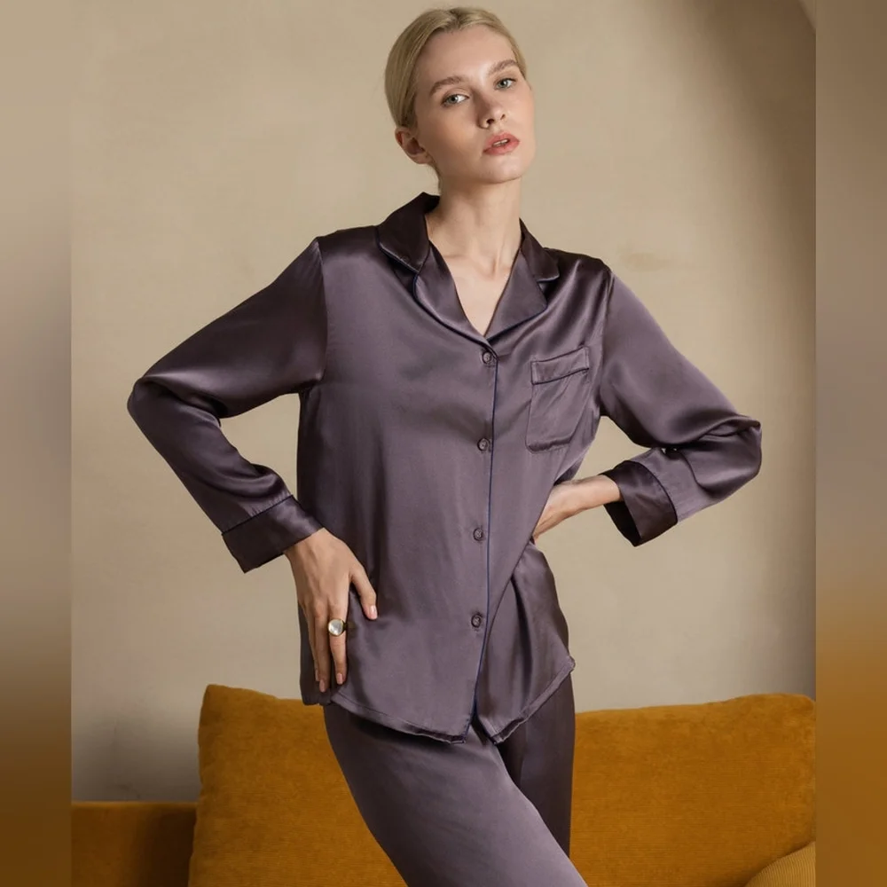 SilkSilky 100% Silk Pajama Set Size L - Picture 8 of 12
